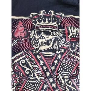 T-shirt Medium M The Suicide KING CARD Black SKULL FACE Hearts DOM